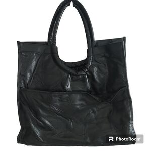 Navarre Leather Co. Oversized Black Leather Tote